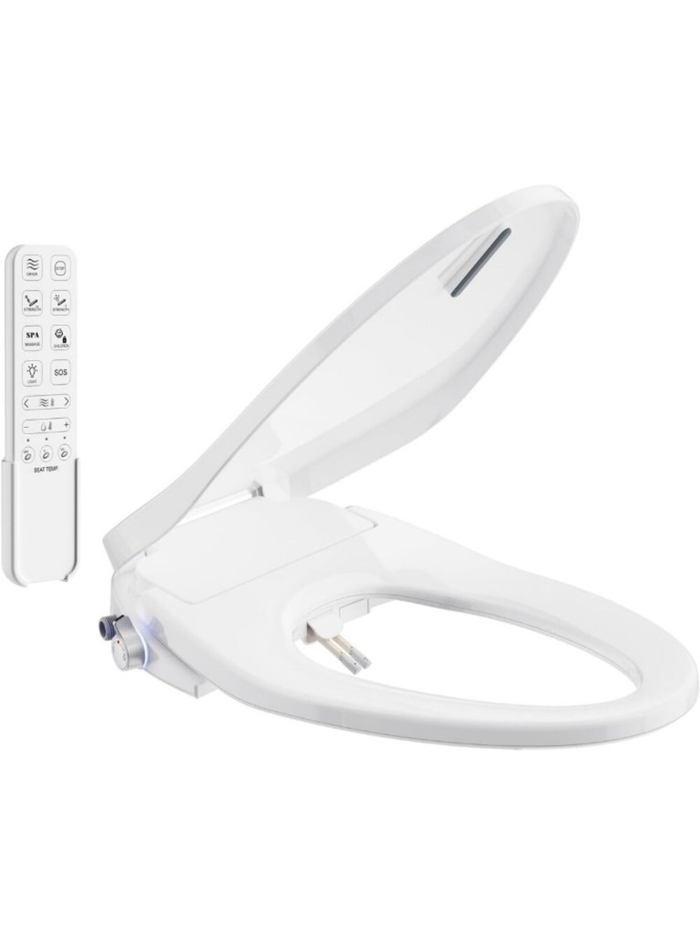 Electric Bidet Toilet Seat for Elongated Toilets - Heated, Adjustable